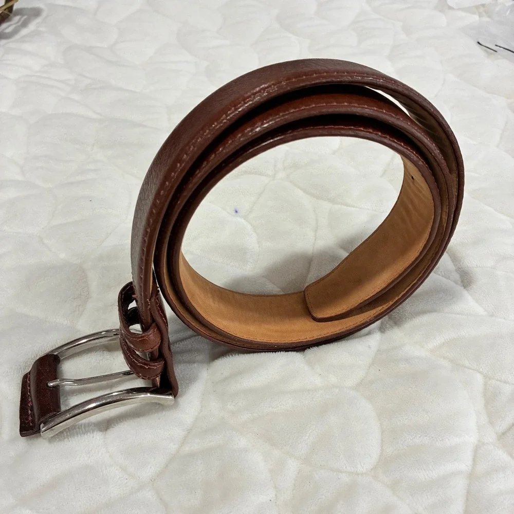 Handcrafted in‎ America Genuine Leather Brown Belt Career Casual Mens Size 38/35